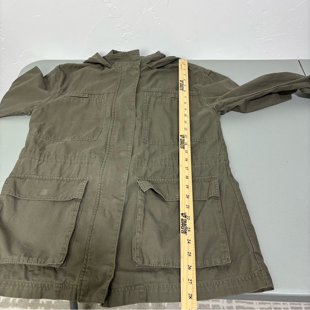Universal Thread Women's Medium Full Zip Hooded Army Military Green Jacket - Picture 10 of 10